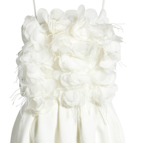 Callie Flowered & Feathered: Mini Cami Hip Enhancing Cocktail Dress L - Picture 1 of 10